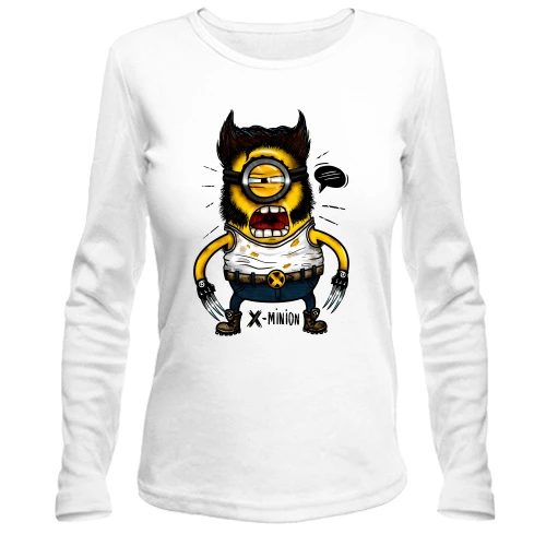 Жіночий лонгслів з міньйоном-росомахою (x-minion)
