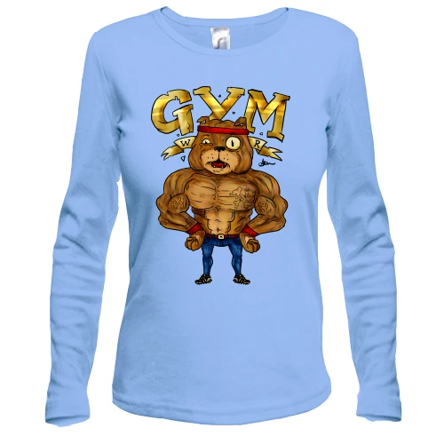 Жіночий лонгслів Gym з бульдогом (мульт)