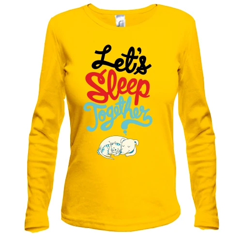 Жіночий лонгслів з написом Let`s sleep together