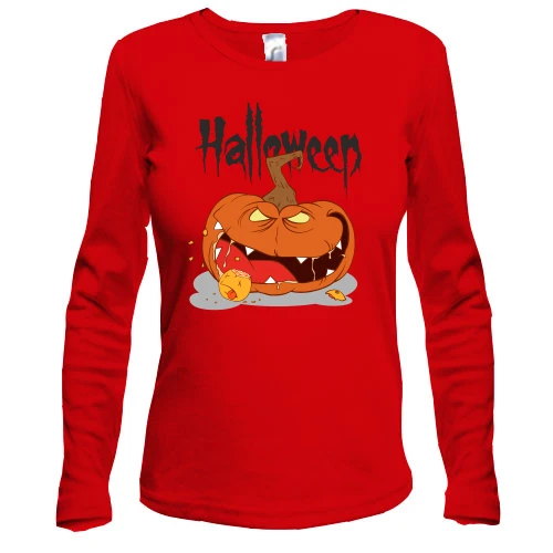 Женский лонгслив с тыквой и лимончиком