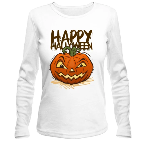Женский лонгслив с надписью Happy Halloween