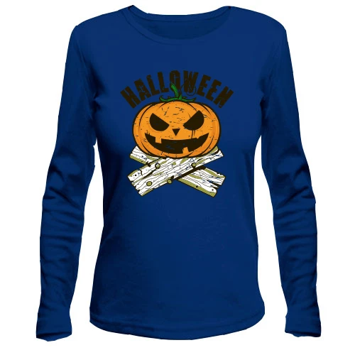 Женский лонгслив с тыквой Halloween
