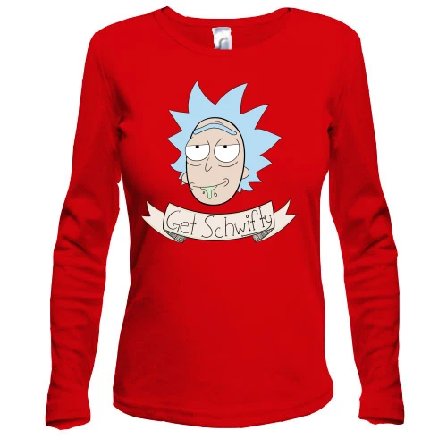 Женский лонгслив, Красный, get Schwifty