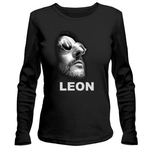 Женский лонгслив, черный, Leon