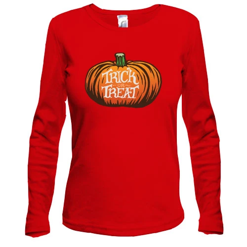 Женский лонгслив с тыквой Trick or Treat