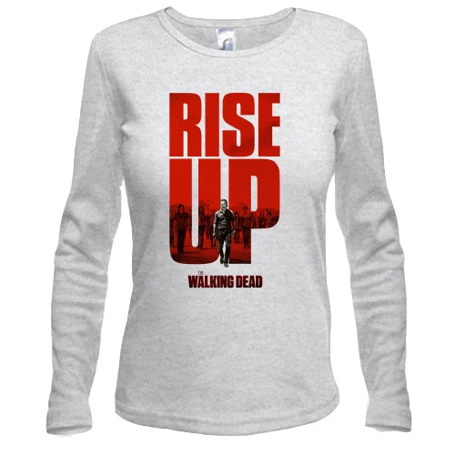 Женский лонгслив, Серый меланж, The Walking Dead - Rise Up
