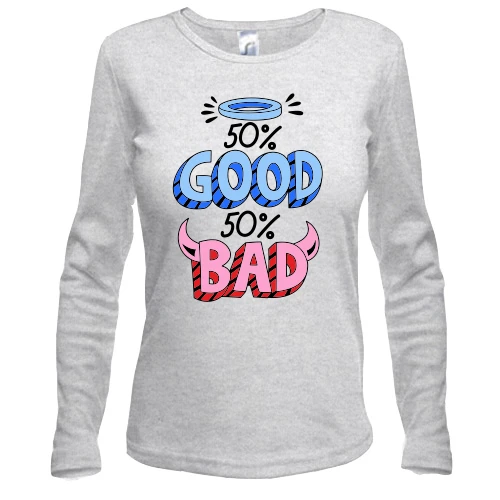 Жіночий лонгслів на 50% good 50% bad