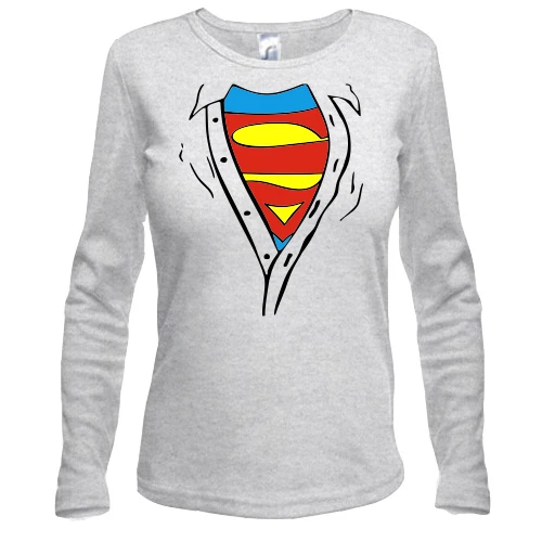 Женский лонгслив с расстегнутой рубашкой Superman