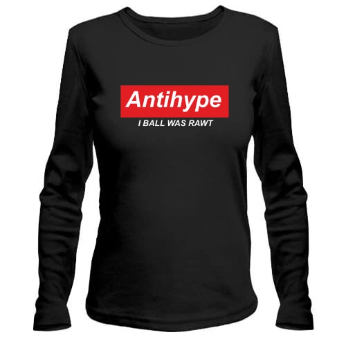 Жіночий лонгслів, Чорний, Antihype - I ball was rawt