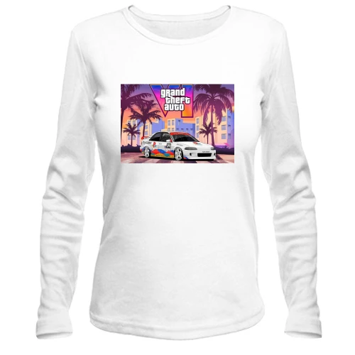 Женский лонгслив, белый, GTA 6 (2)