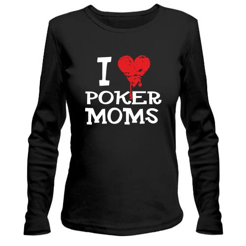 Женский лонгслив Poker I love moms