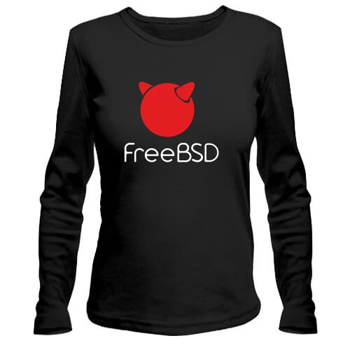 Женский лонгслив, черный, FreeBSD
