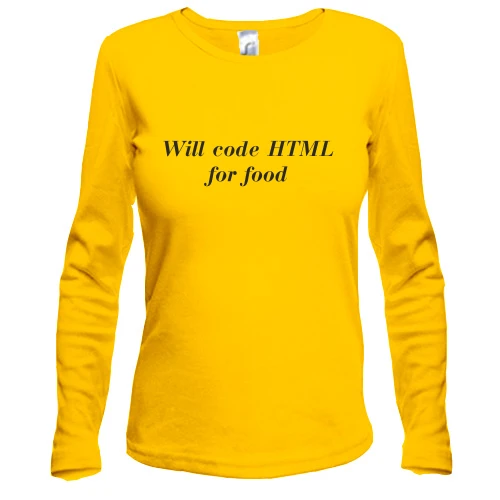 Жіночий лонгслів HTML for food