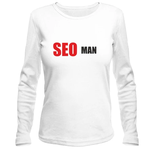 Женский лонгслив, белый, seo man
