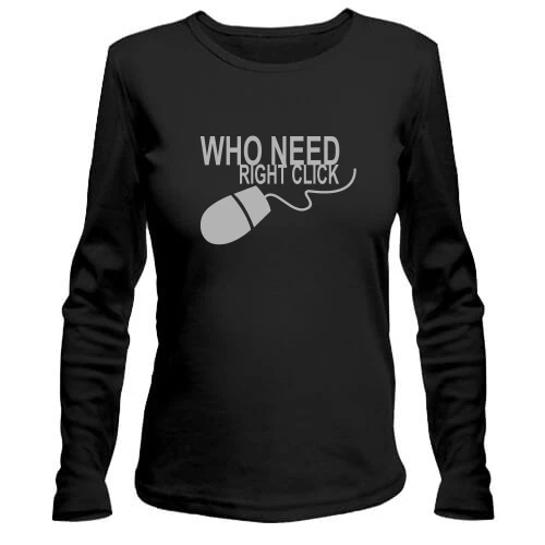 Жіночий лонгслів Who Needs Right Click
