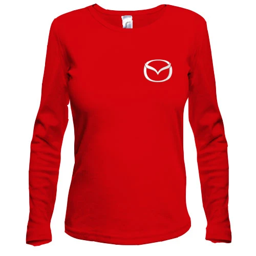 Женский лонгслив Mazda с вышитой эмблемой