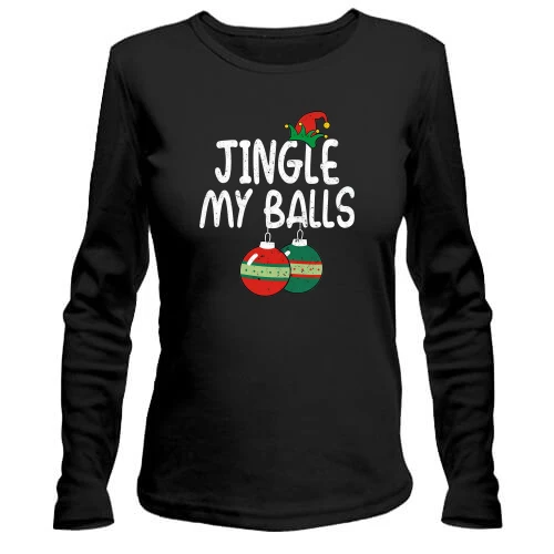 Женский лонгслив с новогодними шарами "jingle my balls" 2