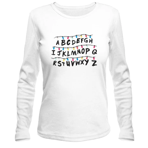 Женский лонгслив Stranger things alphabet