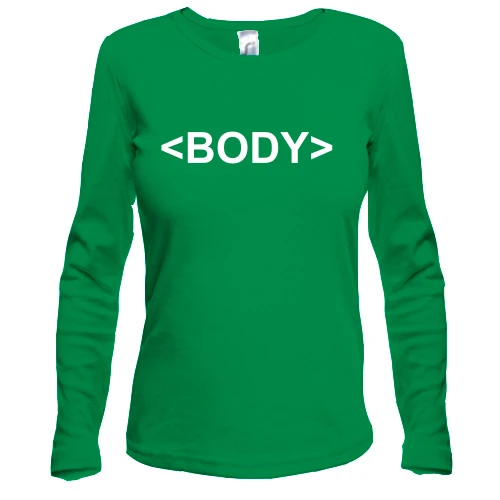 Жіночий лонгслів, Зелений, body