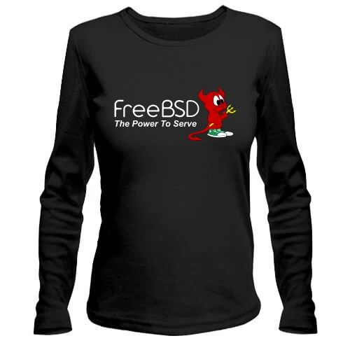 Женский лонгслив, черный, FreeBSD uniform type2
