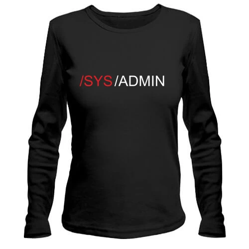 Женский лонгслив, черный, SYS ADMIN