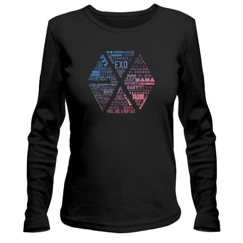Женский лонгслив EXO из логотипов