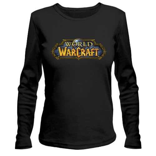 Женский лонгслив, Черный, WOW logo