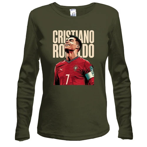 Женский лонгслив с принтом «Cristiano Ronaldo»