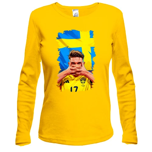 Женский лонгслив, желтый, Viktor Gyökeres
