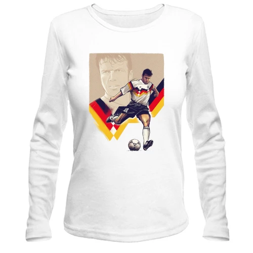 Женский лонгслив, белый, Lothar Matthäus