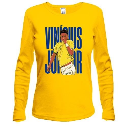 Женский лонгслив, желтый, Vinicius Junior