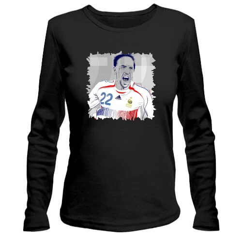 Женский лонгслив, черный, Franck Ribéry
