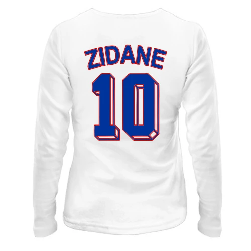 Женский лонгслив, белый, Zinédine Zidane