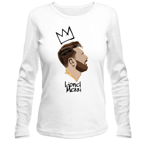Женский лонгслив, белый, Lionel Messi King