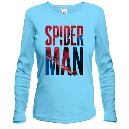 Женский лонгслив с надписью Spider-Man и паутиной