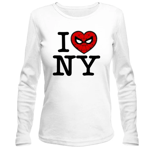 Женский лонгслив I Love NY Spider-Man