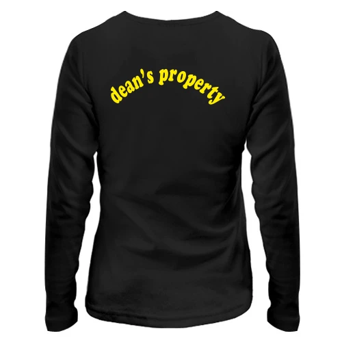 Жіночий лонгслів з написом "Dean's property"