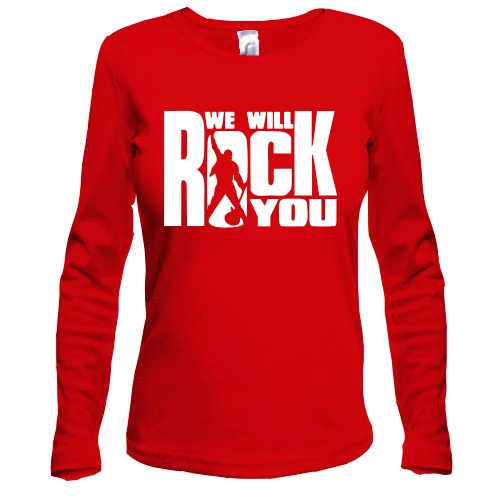 Женский лонгслив "We will rock you"