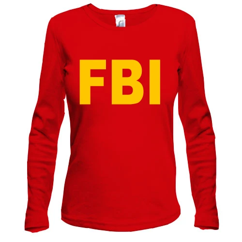 Женский лонгслив, черный, FBI