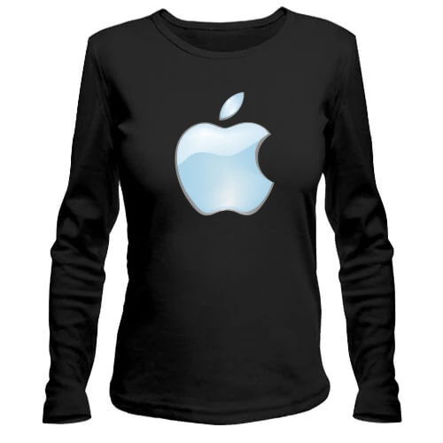 Женский лонгслив, черный, с логотипом Apple
