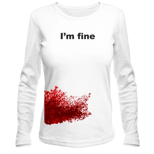 Женский лонгслив I'm fine (бок)