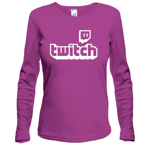 Женский лонгслив, фиолетовый, с логотипом twitch