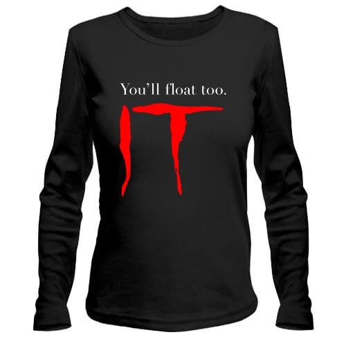 Жіночий лонгслів, Чорний, You`ll float too "воно"