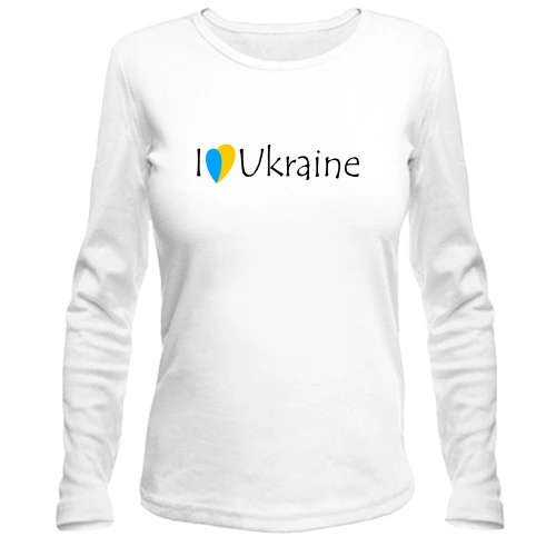 Жіночий лонгслів з написом «I love Ukraine»