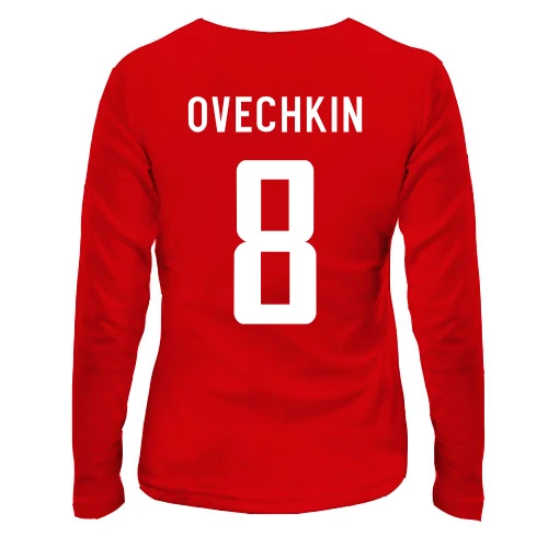 Женский лонгслив, Красный, Alexandr Ovechkin