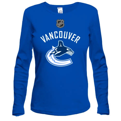 Женский лонгслив, синий, Vancouver Canucks
