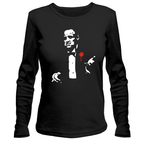 Женский лонгслив, черный, Godfather