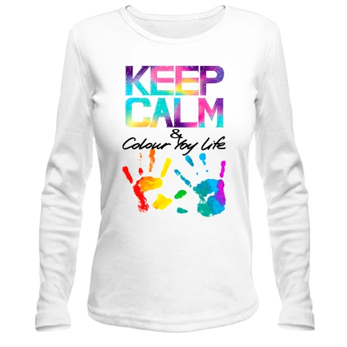 Женский лонгслив Keep calm and colour your life