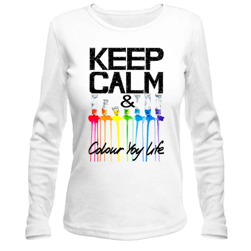Женский лонгслив Keep calm and colour your life (2)