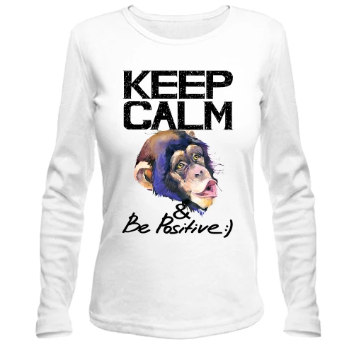 Жіночий лонгслів Keep calm and be positive